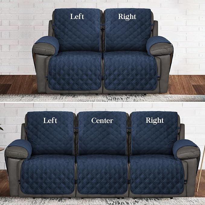 TOMORO Non-Slip Recliner Sofa Cover - 100% Waterproof Recliner Chair Slipcover Furniture Protector, Washable Couch Cover with Elastic Straps for Dog and Kids, Gray, 23 Inch Right