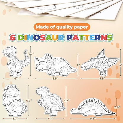 Educational Science Kits STEM Toys for Kids Age 5-7 Color Science Activity DIY Puzzle Dinosaur Painting Crafts for Boys Girls Ages 5,6,7,8,9,10 Years Color Mixing Game Christmas Bday Gift (Dinosaur)