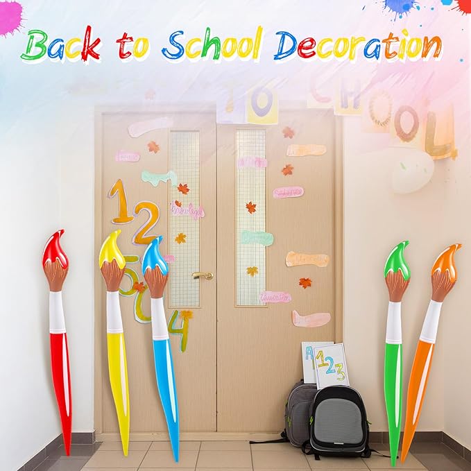 5 Pcs 43.3 Inch Giant Inflatable Paint Brushes Large Colored Blow up Paint Brushes Paintbrush Balloons Prop Kit for Back to School Inflatable Decorations Birthday Party Favor