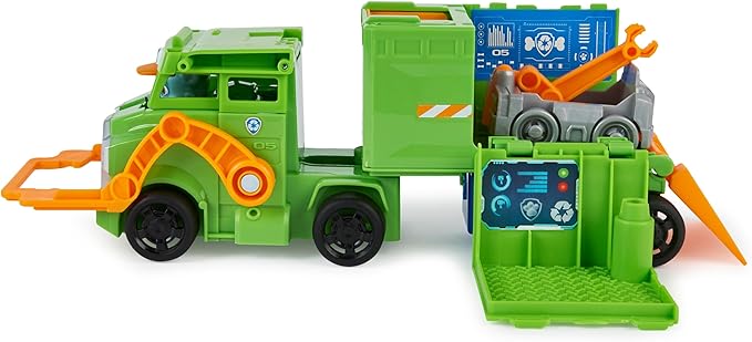 Paw Patrol, Big Truck Pup’s Rocky Transforming Toy Trucks with Collectible Action Figure, Kids Toys for Ages 3 and up