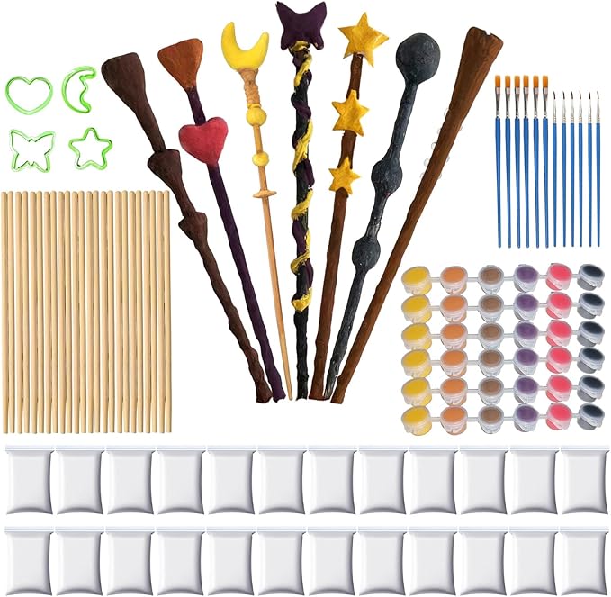 intonly 24 Magic Wizard Wand Making Kit DIY Craft Set for Kids Adult Make Your Own Wands Birthday Party Gift (24set)