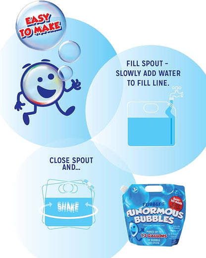 Little Kids Bubbles by Fubbles| Bubble Solution Refill | 169oz Non Toxic Bubble Solution | Bubble Concentrated for Bubble Machine, Bubble Juice Refills