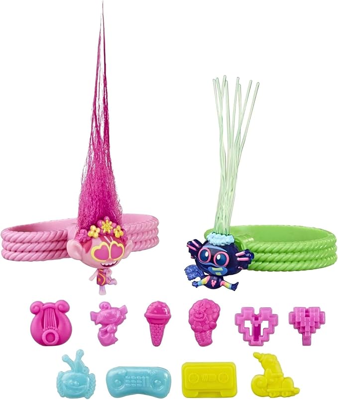 Hasbro Trolls DreamWorks Tiny Dancers Friend Pack with 2 Tiny Dancers Figures,2 Bracelets,and 10 Charms,Toy Inspired by The Movie World Tour