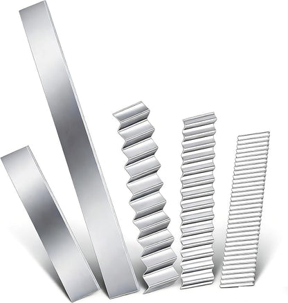 Polymer Clay Cutters - Premium Stainless Steel Clay Cutting Tools Set with 2 Straight Tissue Blades for Polymer Clay, 3 Curved Wave Blades, Professional Clay Slicing Tool Kit -Protect Fingers