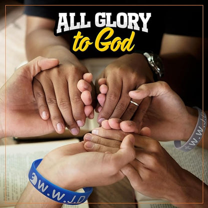 30Pcs WWJD Rubber Bracelets What Would Jesus Do Colorful Silicone Wristbands for Church Christian Jesus Bible Party Favors for Men Women Inspirational Motivational Bracelet Gifts