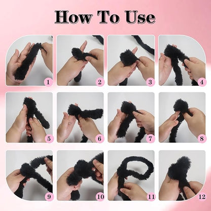 TOAOB 4pcs Thick Pipe Cleaners Black Large Chenille Stems for Crafts Long 39 Inch Fuzzy Sticks Craft Supplies for DIY Art Craft Projects Home Decorations
