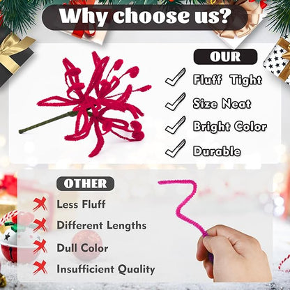 LOKUNN Pipe Cleaners, 200 Pcs Dark Brown Pipe Cleaners Craft Set, Solid Color Chenille Stems, DIY Arts and Crafts with Adhesive Eyes and Storage Box, Christmas Halloween Decoration Art Supplies