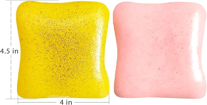 Bread Butter Squishy,Slow Rising Squishy，Stress Balls，Stress Relief & Fidget for ADHD，Party Favor Gift (Yellow and Pink)