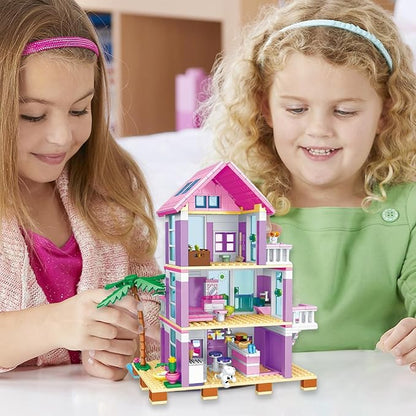 Sezua Building Blocks Girls House - 573 Pieces Seaside Beach Villa Building Set Compatible with Lego for Girls Friends, Dream Holiday Construction Bricks Toys for Girls Kid Age 8-12
