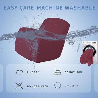 Easy-Going Oversized Recliner Stretch Sofa Slipcover Sofa Cover 1 Piece Furniture Protector Couch Soft with Elastic Bottom Kids,Polyester Spandex Jacquard Small Checks(Oversize Recliner,ASH Rose)