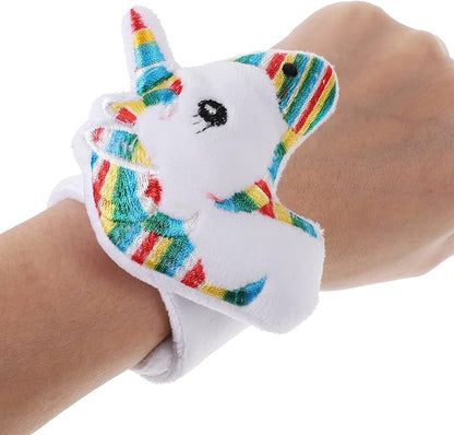 LUOZZY Unicorn Slap Bracelet for Kids Plush Tiger Animal Slap Bracelets for Kids Colorful Animal Slap Bands for Kids (Unicorn)