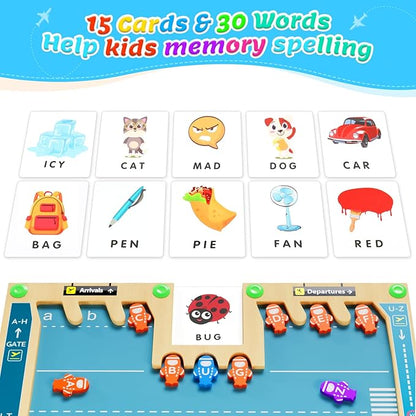 Magnetic Alphabet Maze Letters Puzzle Montessori Toys for 3-5 Toddler Board Travel Wooden Learning Toys Educational Magnet Parking Maze Fine Motor Skills Preschool Birthday Gift for Boys Girls 3+