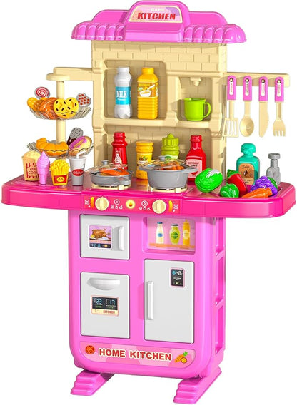 TEMI Pretend Food Kitchen Toys for Girls Age 3 4 5 6 7 8 - Toy Kitchen Accessories Food Toy for 3 4 5 6 Years Old Girls, Play Kitchen Accessories Cutting Food Toy, Pretend Play for Boys, Girls