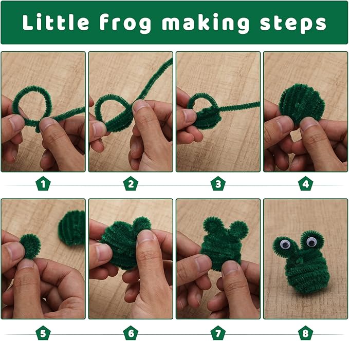 60 Pieces Green Pipe Cleaners, Christmas Craft Pipe Cleaners,Pipe Cleaners Chenille Stem,Pipe Cleaners Bulk,Art Pipe Cleaners for Creative Home Decoration Supplies Arts and Crafts Project