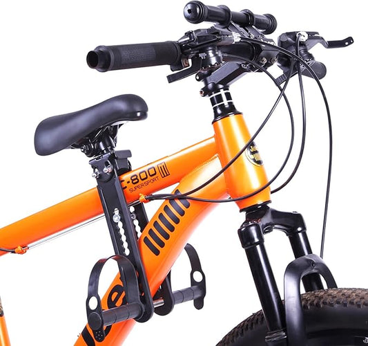 Kids Bike Seat with Handlebar Attachment Detachable Front Mounted Child Bicycle Seats with Foot Pedals for Children 2~5 Years Compatible with All Adult Mountain Bikes