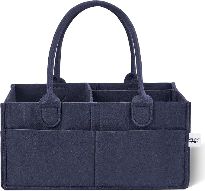 Mr. Pen- Baby Diaper Caddy Organizer, Navy Blue, Nursery Storage Bin and Car Organizer for Diapers and Baby Wipes