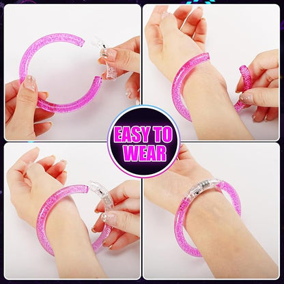 Jeffbaubl 30 Pcs LED Bracelets,6 Color Glow Sticks Bracelets,Light Up Bracelets,Glow Bracelets,Glow In The Dark Party Supplies for Kids Adults,Light Up Toys Gifts for Birthday Concert Carnival