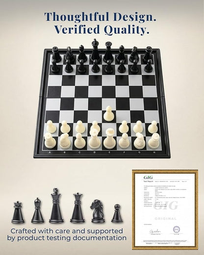 Travel Chess Set Magnetic Portable Folding Board - Small Mini Pocket Chess Set (X-Small / 5.9 Inch)