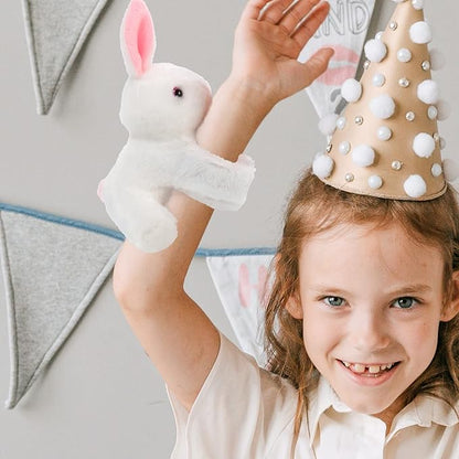 Abaodam Animal Slap Bracelet Rabbit Slap Bracelet Plush Bunny Stuffed Animal Hugger Snap Wristband for Kids Birthday Party