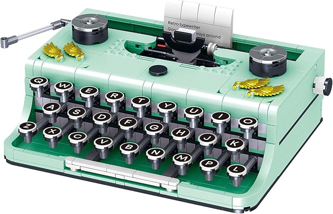 Ideas Retro Typewriter Building Set for Adults, 820PCS Classic Retro Series Typewriters Toys Model Best Nostalgic Gift