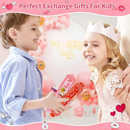 Valentines Day Gifts for Kids,24Packs Valentines Cards with Slap Bracelets Bulk,Cute Valentines Bracelet for Classroom Prizes,School Exchange Gifts Party Favors,Goodie Bags Stuffers