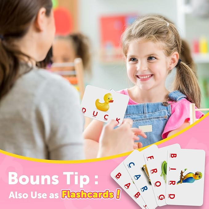 SAITCPRY Toys for Ages 2-4 4-6,Educational Toys for 3 4 5 Year Old for Toddlers 2-4 Year Matching Letter Games for 3-5 Montessori Toys for Kids Birthday Halloween Christmas Stocking Stuffer Gifts