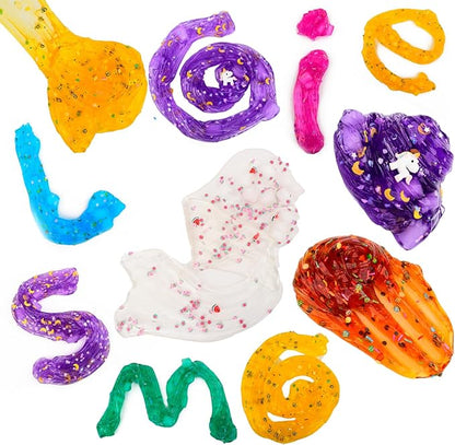 12 Pack Jelly Cubes Clear Slime Set Crystal Slime with Jelly Cubes Party Favors Holiday Birthday Toys for Kids Christmas Toys for Boys and Girls