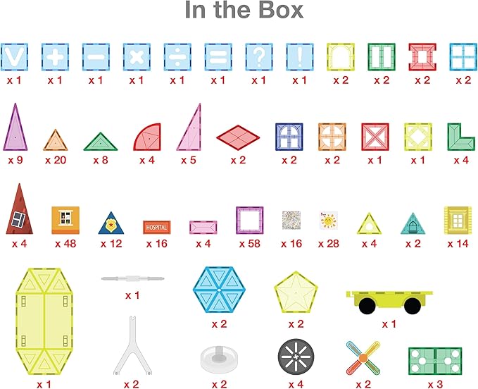 PicassoTiles Master Builder Magnetic Early Educational Toy Building Block Kit with 3 in 1 Playboard for Kid,Baby Ages 3 and Up, STEM Construction with School, Bus, Hospital, Police Station, 300 Piece