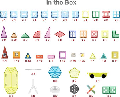 PicassoTiles Master Builder Magnetic Early Educational Toy Building Block Kit with 3 in 1 Playboard for Kid,Baby Ages 3 and Up, STEM Construction with School, Bus, Hospital, Police Station, 300 Piece