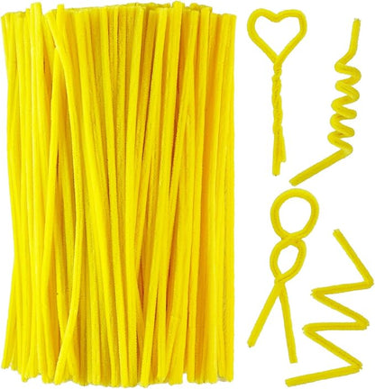 Qirimoi Yellow Pipe Cleaners Craft Pipe Cleaners Bulk Pipecleaners Crafts Supplies，200Pcs Yellow