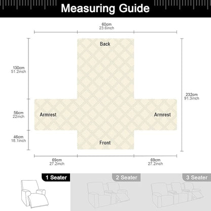 TAOCOCO 100% Waterproof Recliner Chair Cover, Non Slip Recliner Covers for Recliner Chair with Pocket, Washable Reclining Chair Cover Furniture Protector for Kids, Pets(Recliner Chair, Black)