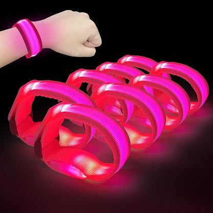 8pcs LED Light Up Bracelets Glow Flashing Wristbands Glow in The Dark Party Supplies for Wedding, Raves, Concert, Camping,Sporting Events, Party