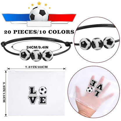 Kolewo4ever Girls' Soccer Gift Set - 160 Pieces Accessory Set Including Soccer Scrunchies, Bracelets, Makeup Bags, and Stickers - Multicolor