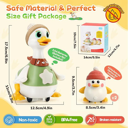 KETIEE Tummy Time Baby Toys 6-12 Months: Musical Dancing Duck Family for Babies, Little Ducks Crawling Toy Set, Interactive Duck Infant Toys for 1 2 Years Old Boys Girls Birthday