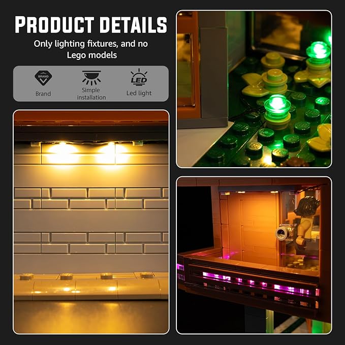 Nitemode LED Light Kit Compatible with Lego Twilight The Cullen House 21354, Upgraded Brightness Adjustable Lighting Accessories(JUST Lights)