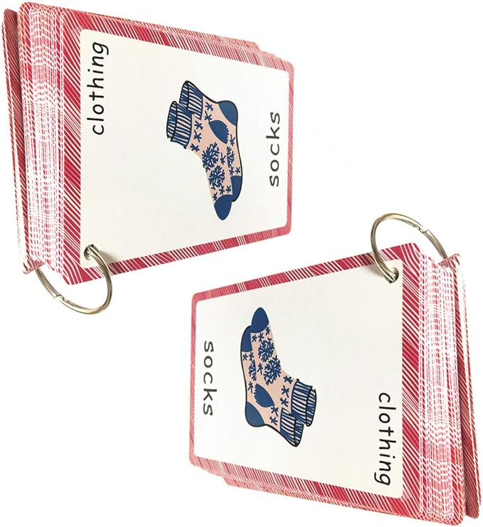 Set of Clothing and Weather Flash Cards for Toddlers | Kids Learning Flashcard & Montessori Pocket Cards Toys | Perfect for Pre-K Decor Background Wall Stickers, Teacher/Autism Therapists Tools