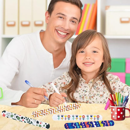 LOMIMOS 42PCS Blank Slap Bracelets,DIY Bands Wristbands Party Favors for Kids School Craft Projects Painting