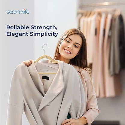 SereneLife Velvet Hangers 20 Pack - Non-Slip Felt Hangers with 360° Swivel Hook - Ultra-Thin, Lightweight Velvet Hangers for Shirts, Sweaters, Hoodies, Kids Clothes & Dresses - Space-Saving, Ivory