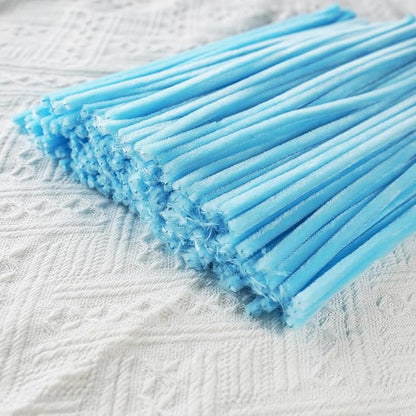 Qirimoi Light Blue Pipe Cleaners Craft Pipe Cleaners Bulk Pipecleaners Crafts Supplies，200Pcs Light Blue