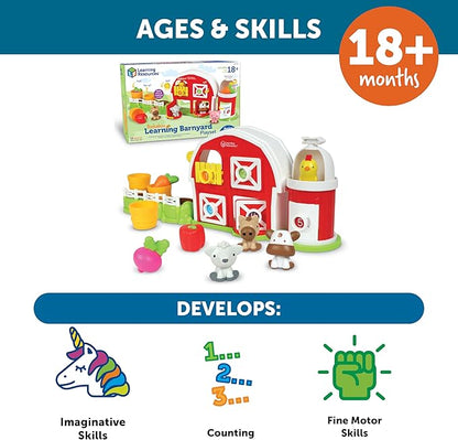 Learning Resources Peekaboo Learning Barnyard Playset, Toddler Learning Toys, Preschool Learning Activities for Boys and Girls, Easter Toys for Kids, Ages 18+ Months