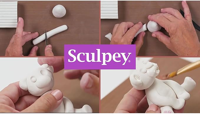 Sculpey III Polymer Oven-Bake Clay, White, Non Toxic, 8 oz. bar, great for modeling, sculpting, holiday, DIY, mixed media and school projects. Great for kids and beginners!