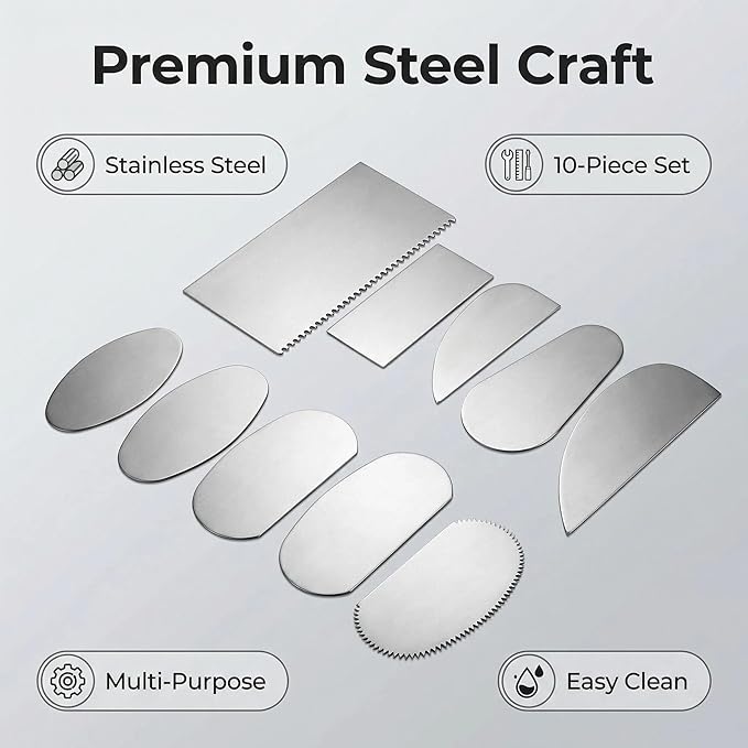 10-Piece Pottery Tool Set for Clay Modeling & Ceramics Pottery Ribs, Trimming Tools, Ceramic Accessories Compatible with Pottery Wheel