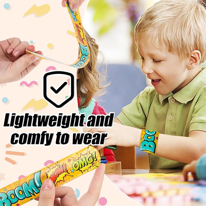 POPLAY 48PCS Slap Bracelets Bulk, Slap Wristbands Party Favors Mermaid Tie Dye Galaxy for Kids Birthday Gift Classroom Awards