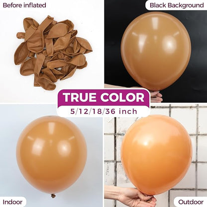 Bezente Tan Latex Party Balloons - 100 Pack 12 inch Round Helium Boho Neutral Light Brown Coffee Fall Balloons for Graduation Birthday Boy Gender Reveal Jungle Safari Woodland Fall Party Decorations