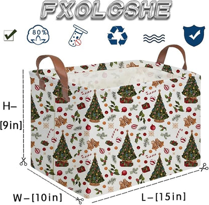 Rectangular Christmas tree Basket,Nursery Hamper,Waterproof and foldable Tree Basket Baby Storage Bin,Boy and Girls Christmases Room Decor,gift basket(Christmas tree)