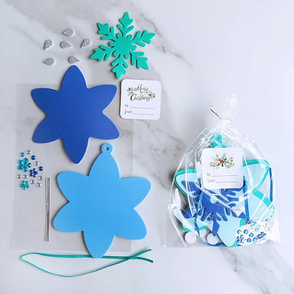Winlyn 24 Sets Christmas Craft Kits Winter Crafts DIY 3D Snowflake Ornaments Decorations Art Sets Assorted Snowflake Christmas Foam Stickers for Kids Holiday Home Classroom Activities Party Favors