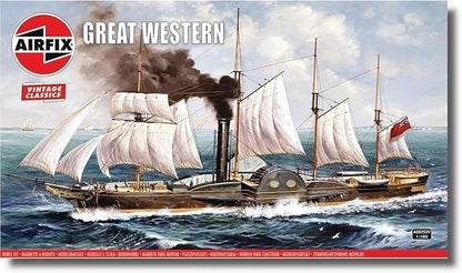 Airfix Ship Model Kit Vintage Classics Set - A08252V Great Western, Plastic Watercraft Model Kits for Adults & Kids Ages 14+, Skill Level 4, 1:180 Scale Warship Models, Miniature Battleship Navy Gifts