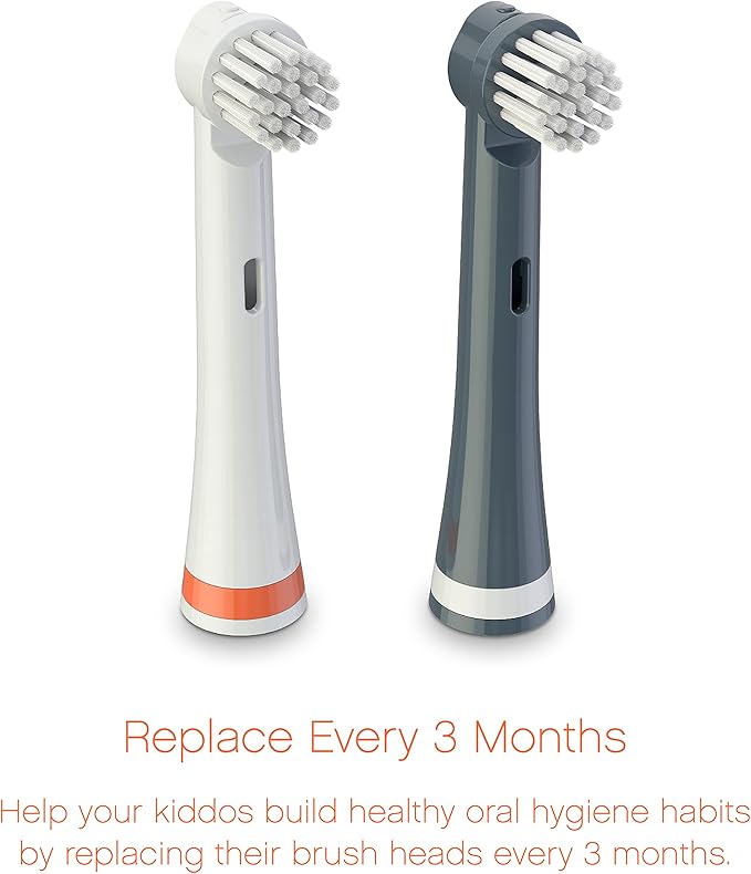 Brusheez Electronic Toothbrush Replacement Brush Heads 2 Pack (Shadow The Shark)