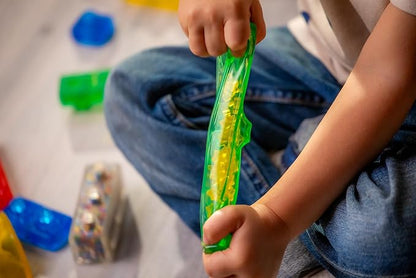 Goliath Jelly Blox Stash 'N Stack 2-in-1 Storage Case | Toddler & Preschool Building Blocks Kids Can Squeeze, Stretch, Squish | MESH ACCREDITED | Safety Tested & Ouch-Free | Sensory Play for Ages 2+