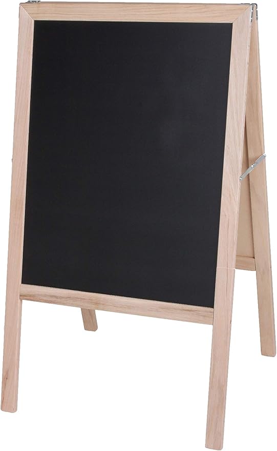 Flipside Products Marquee Easel, Natural Hardwood, Double-Sided Black Chalkboard, Menus, Announcements, Restaurants, Coffee Shops, Sale